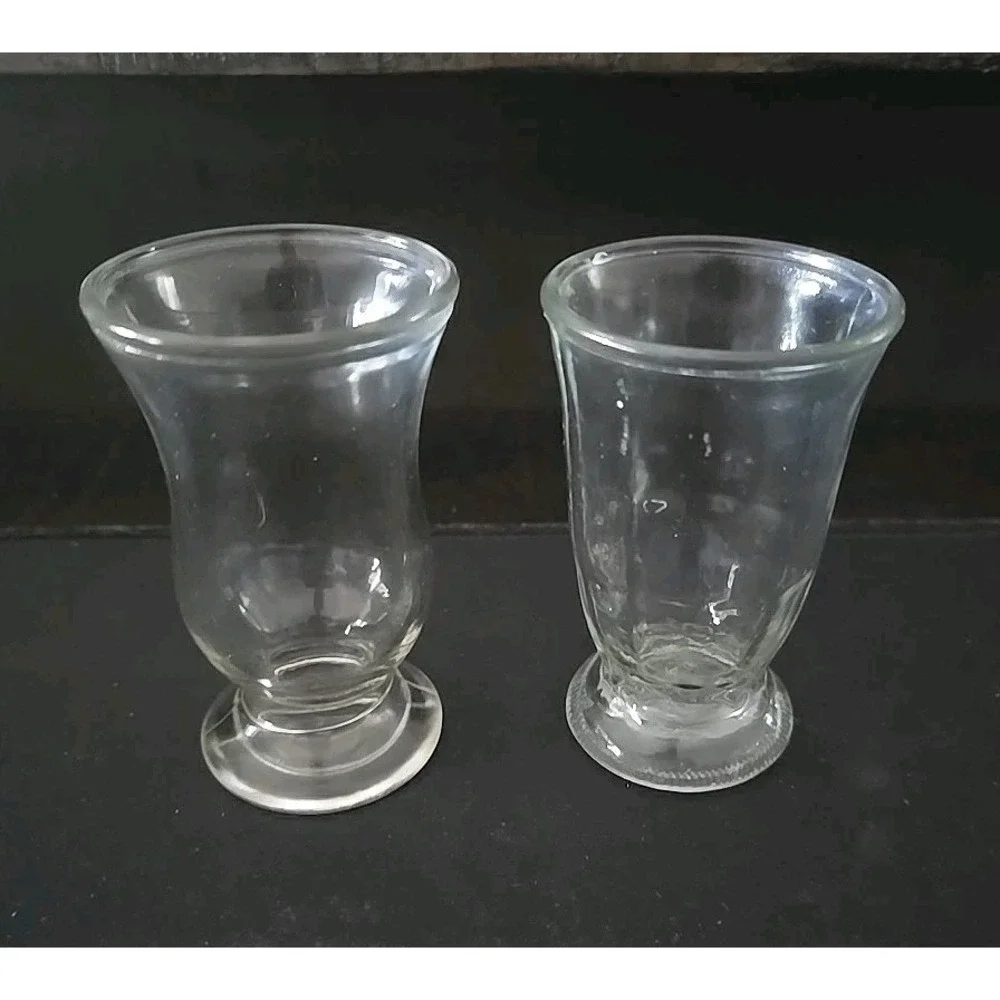 Set of 2 Small Clear Glass Vases, Bud Vase, Juice Glass,Table Decor, Home Accent